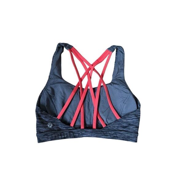 Lululemon Free To Be Serene Sports Bras size 4 Gray Red - Picture 4 of 6